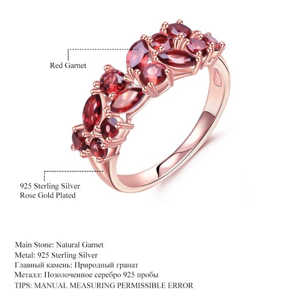 Natural garnet ring-C1183R - 图片 5