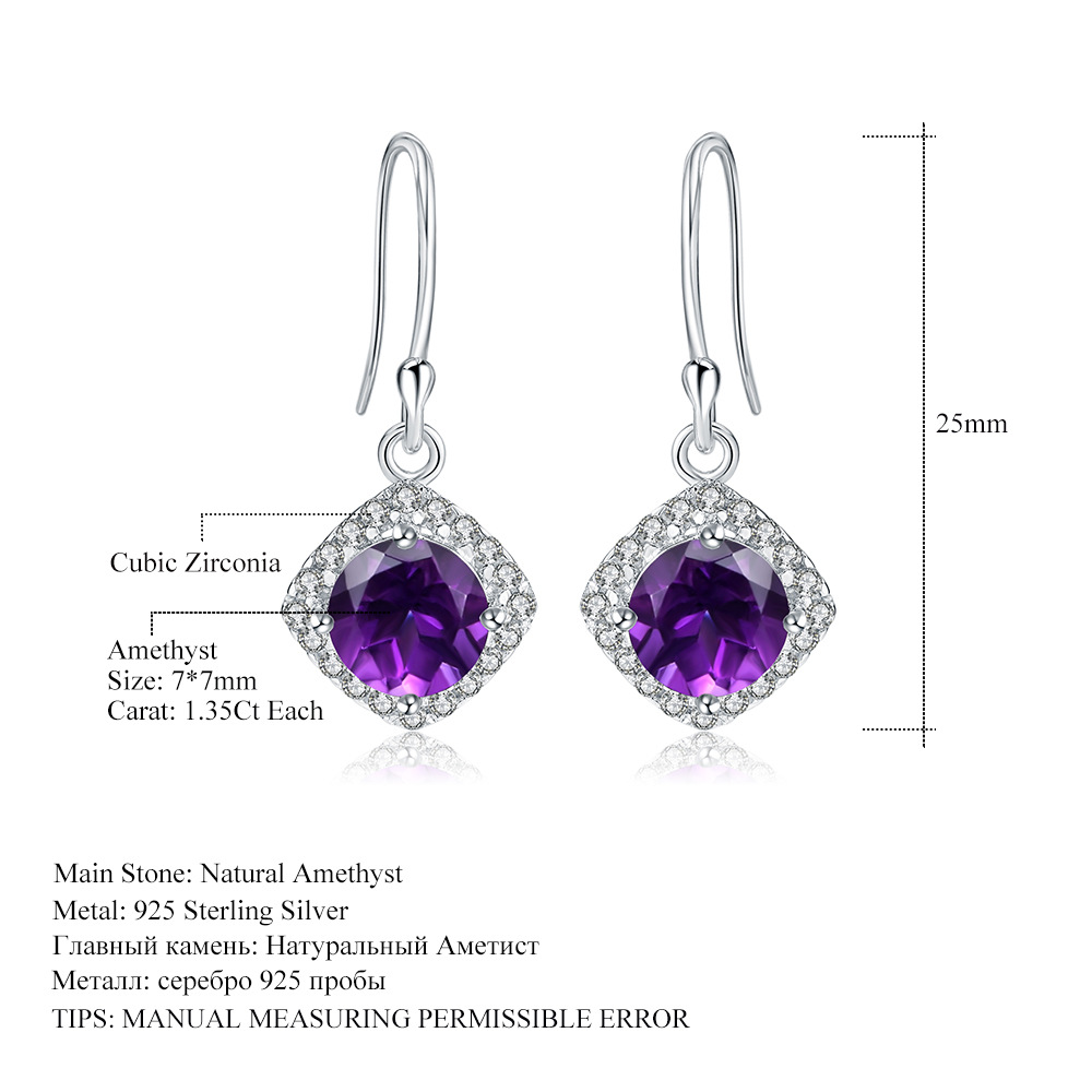 Gemstone Earrings-A4054E-b - 图片 2