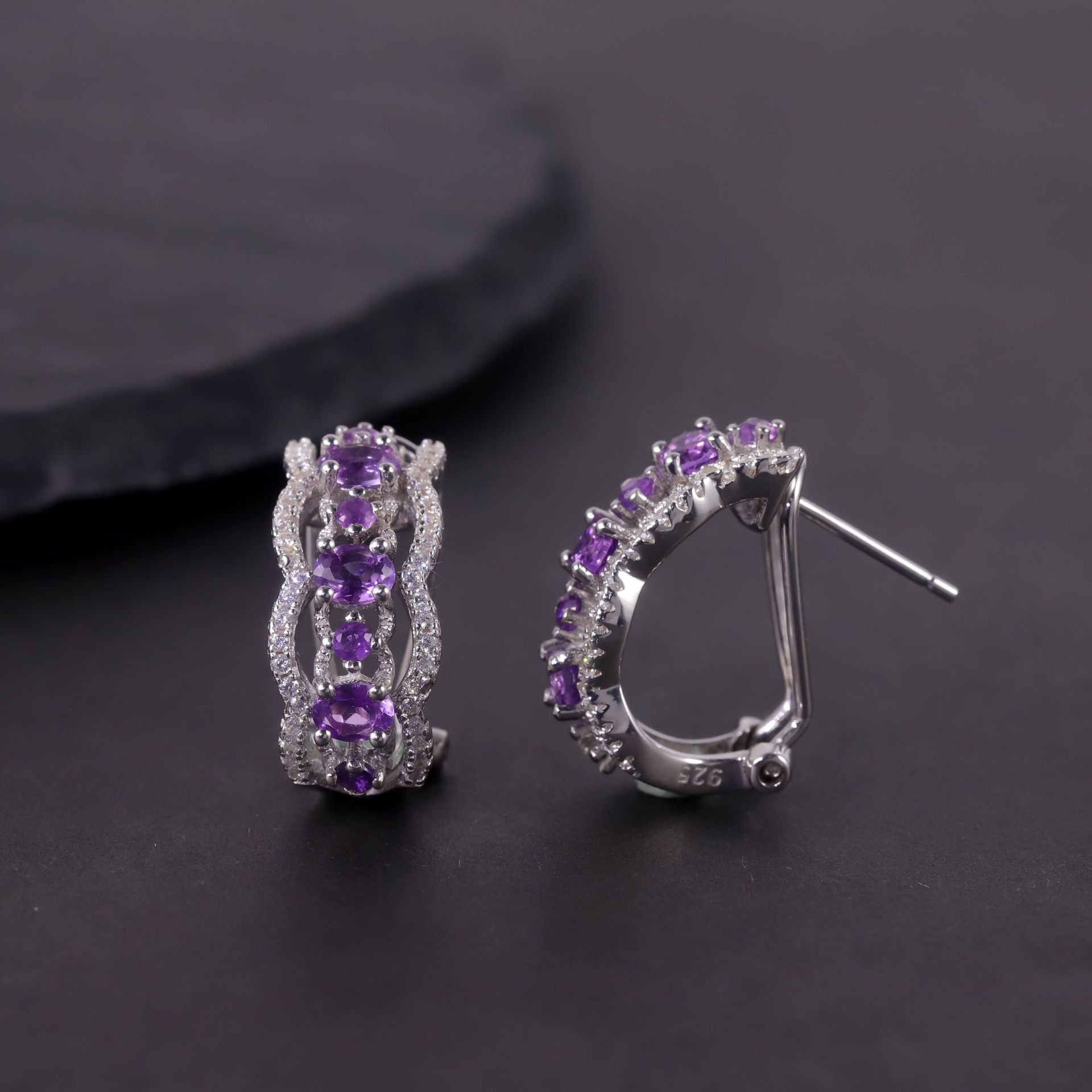 Gemstone Earrings-W0385E - 图片 5