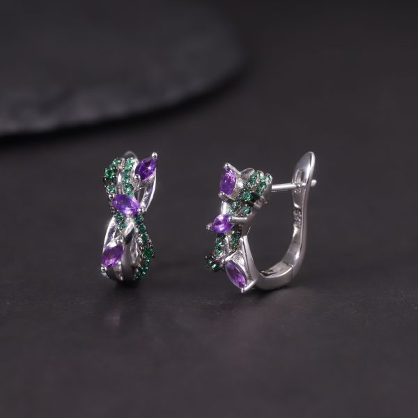 Gemstone Earrings-W0344E - 图片 4