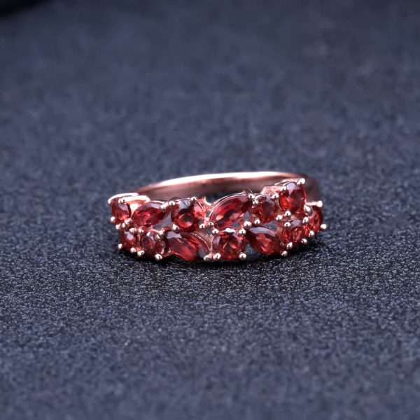 Natural garnet ring-C1183R - 图片 2