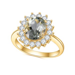 Natural green amethyst rings-A015R