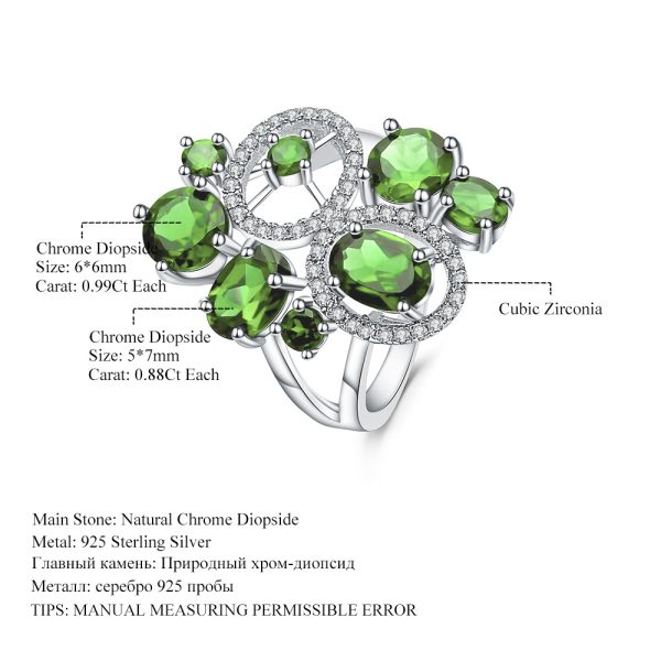 Natural diopside ring- SCY047R - 图片 6
