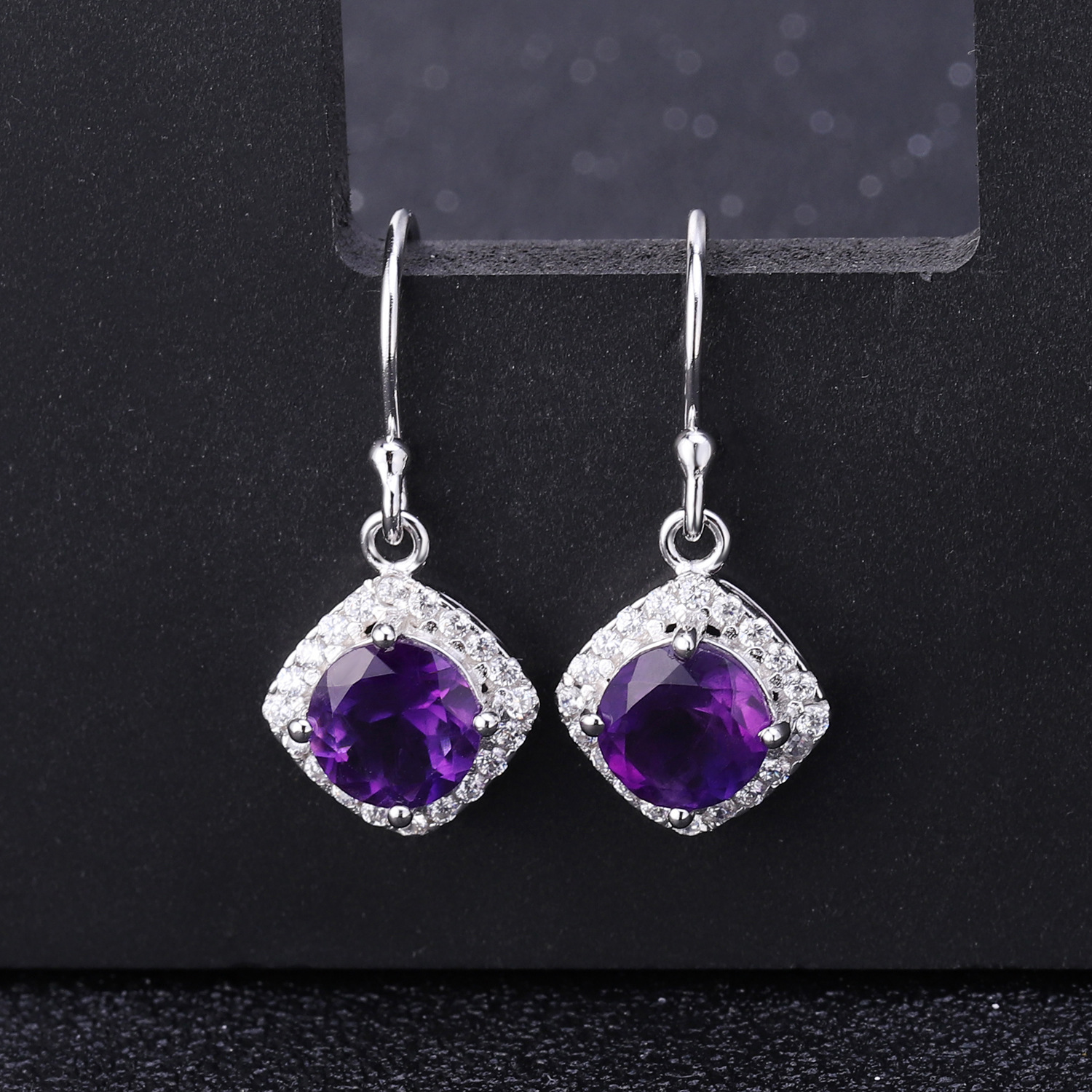 Gemstone Earrings-A4054E-b - 图片 3