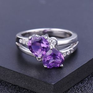 Natural garnet ring-A009R