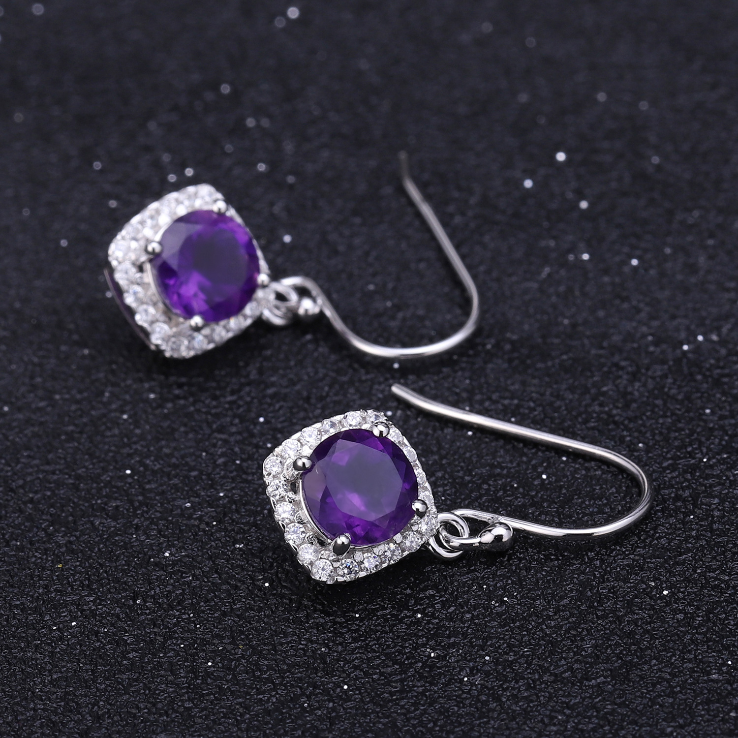 Gemstone Earrings-A4054E-b - 图片 4