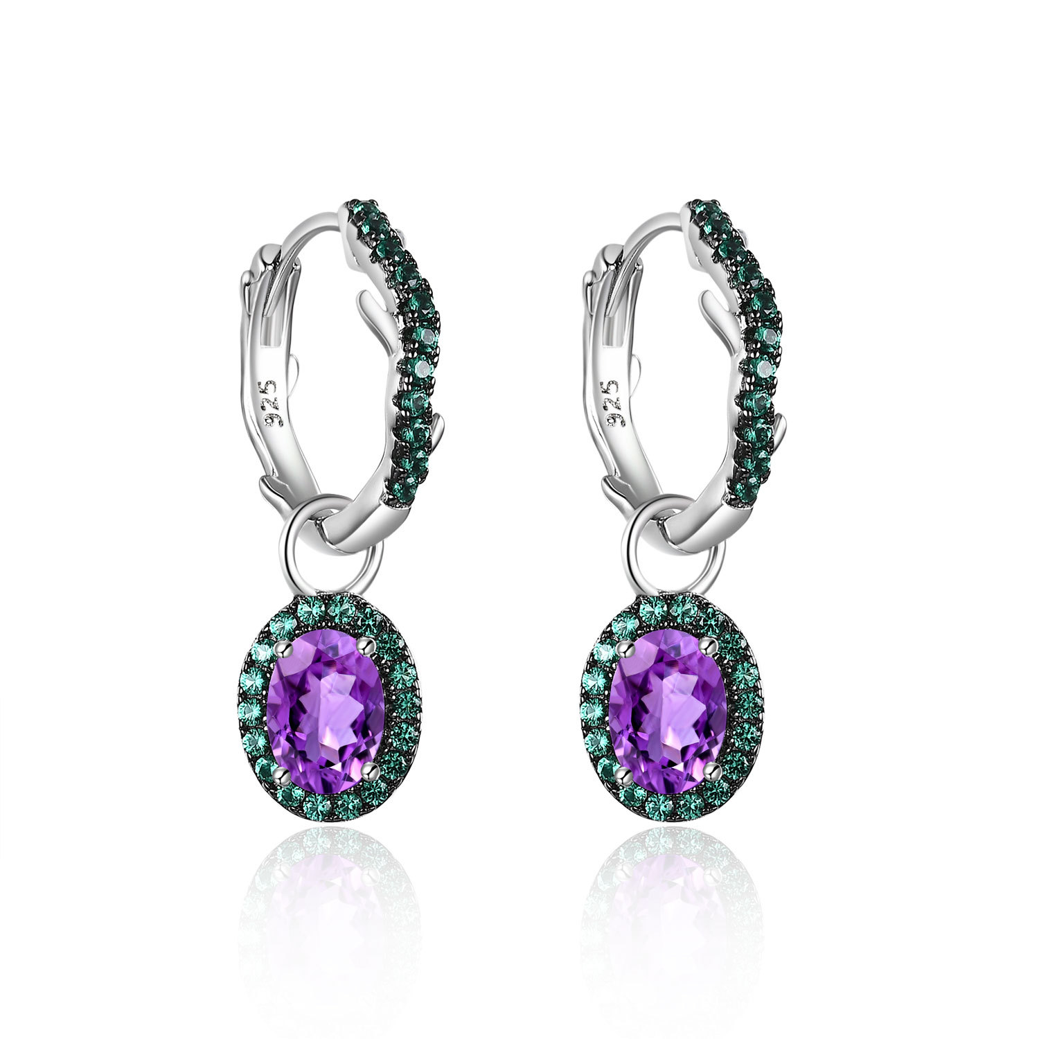Gemstone Earrings-C8211E - 图片 3