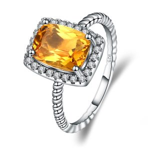 Natural Citrine Rings-C4947R