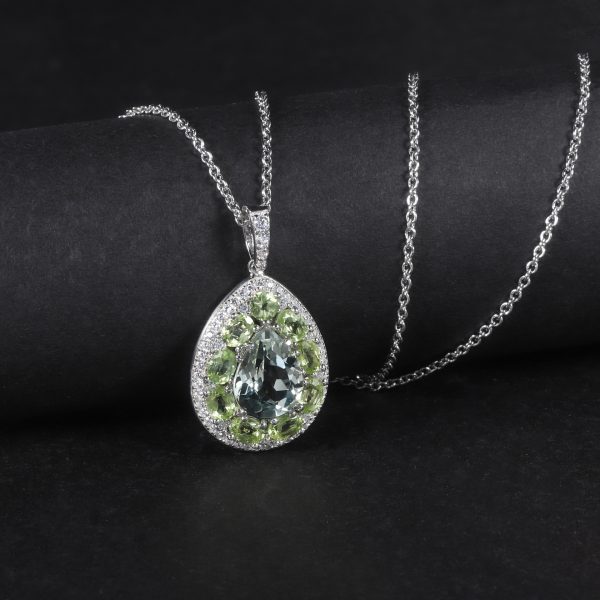 Natural Peridot Green Amethyst Necklace-W0758P - 图片 4