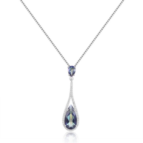 Gemstone Crystal Necklace-C3260P