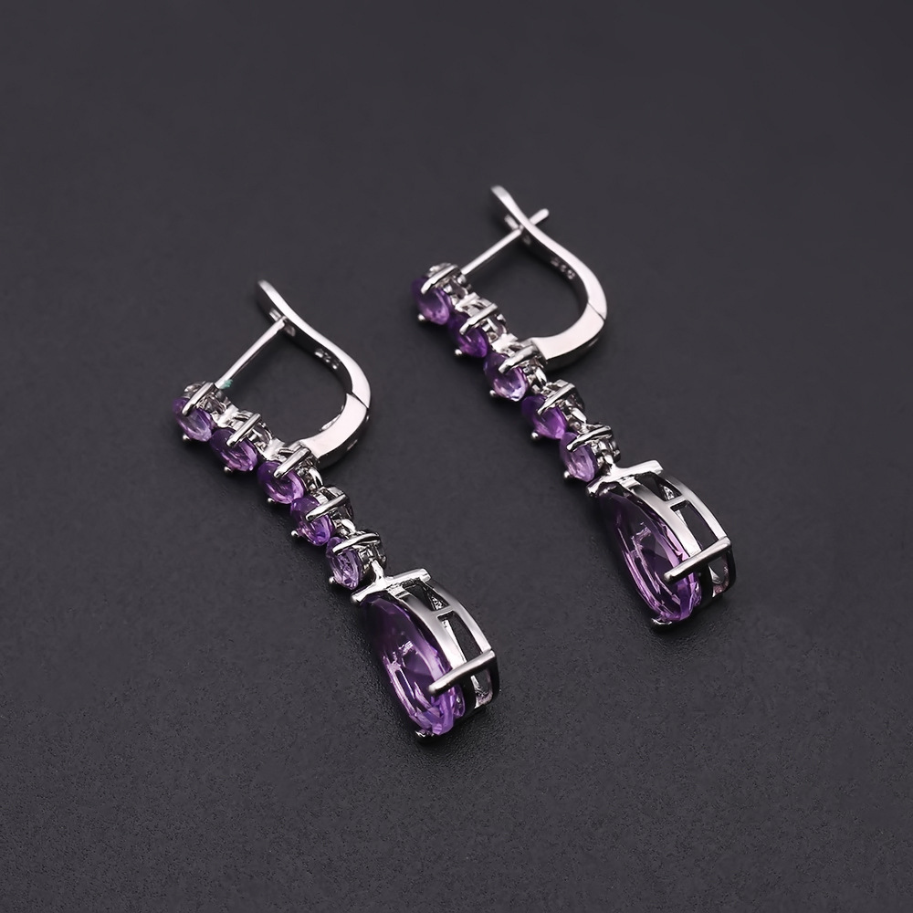 Gemstone Earrings-A476E3-b - 图片 5