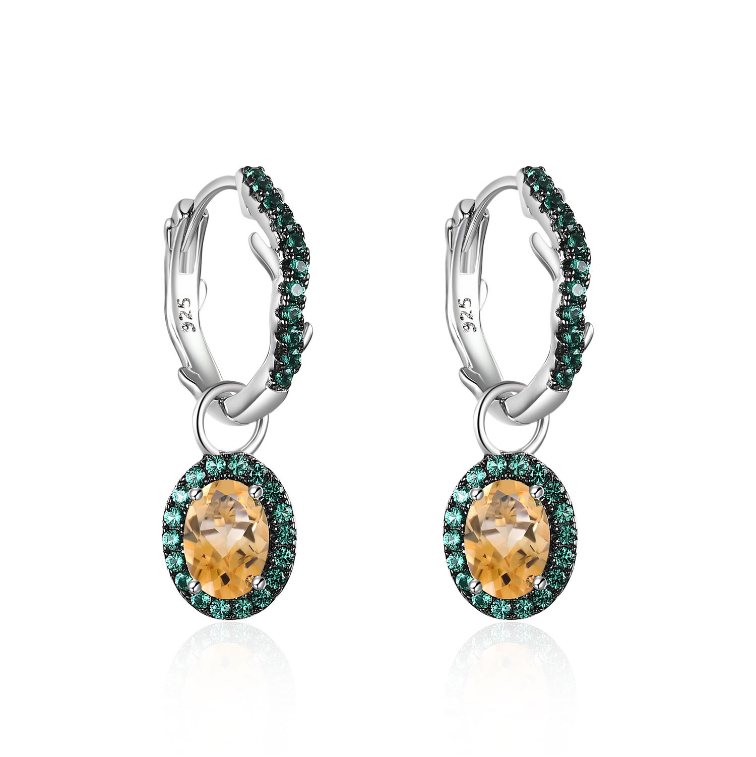 Gemstone Earrings-C8211E - 图片 2
