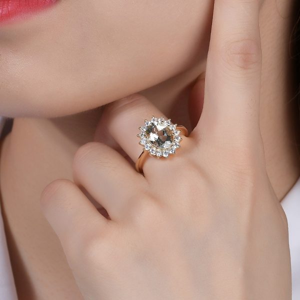 Natural green amethyst rings-A015R - 图片 3