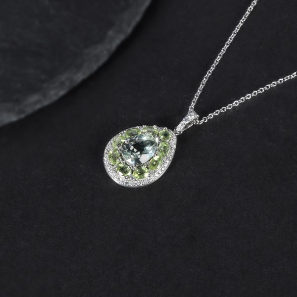 Natural Peridot Green Amethyst Necklace-W0758P - 图片 3