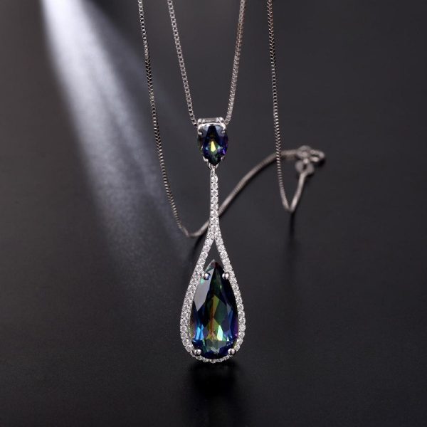 Gemstone Crystal Necklace-C3260P - 图片 2