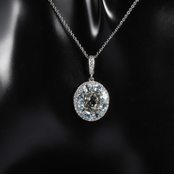 Topaz Green Amethyst Necklace-W0759P - 图片 2
