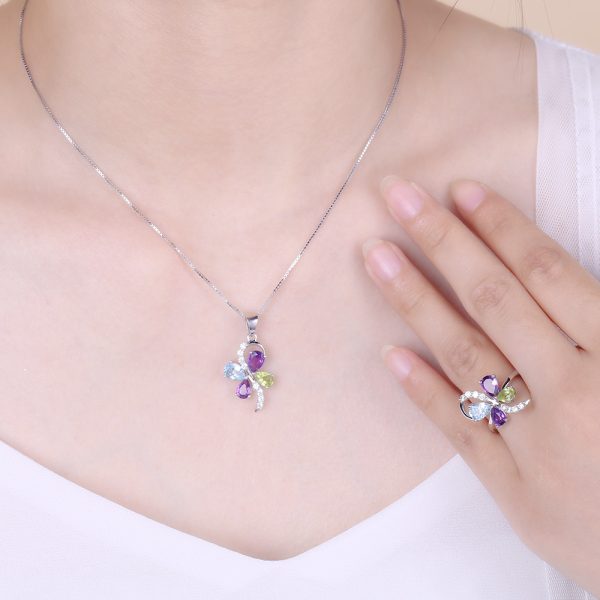 Gemstone Necklace-F0333P - 图片 5