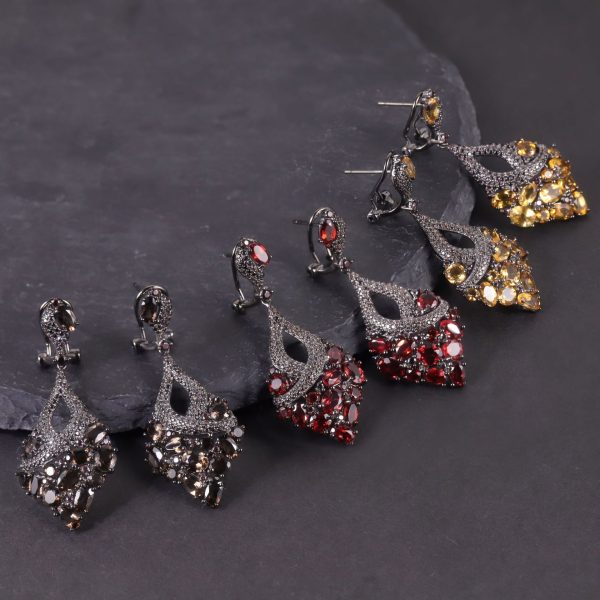 Gemstone Earrings-W0453E - 图片 4
