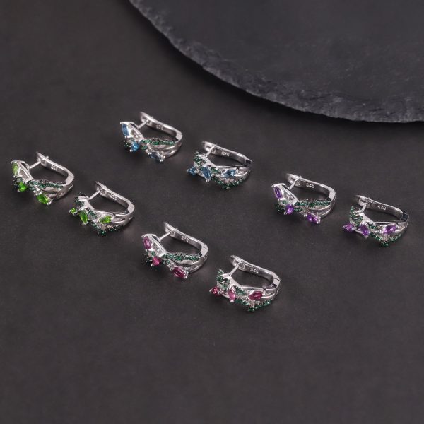 Gemstone Earrings-W0344E - 图片 6