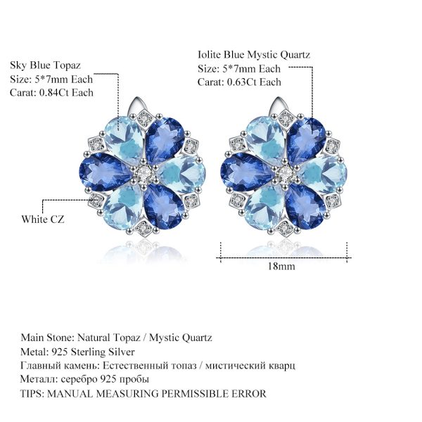 Gemstone Earrings-H009E3 - 图片 3