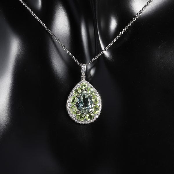 Natural Peridot Green Amethyst Necklace-W0758P - 图片 2