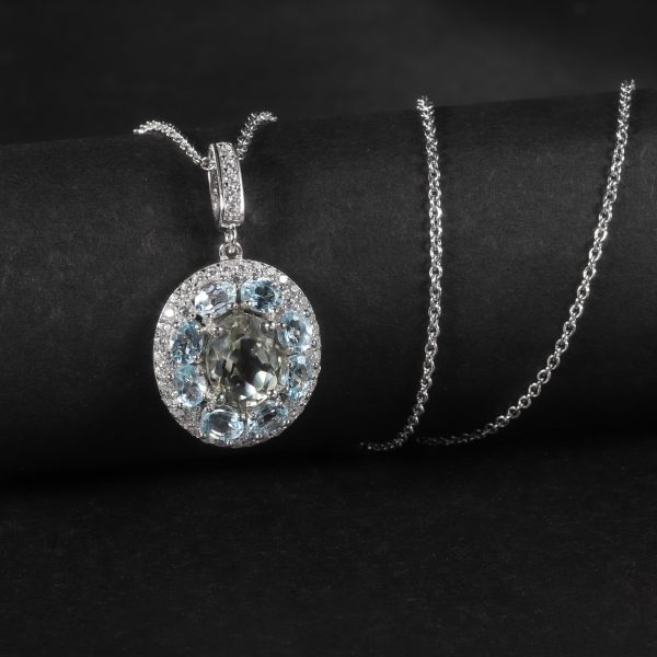 Topaz Green Amethyst Necklace-W0759P - 图片 3