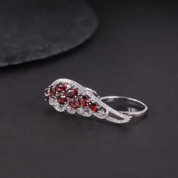 Natural Garnet Ring-W0505R - 图片 2