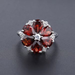 Natural garnet ring-H009R