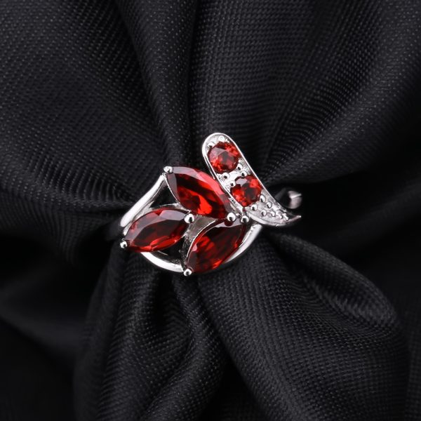 Natural garnet ring-K110R - 图片 4