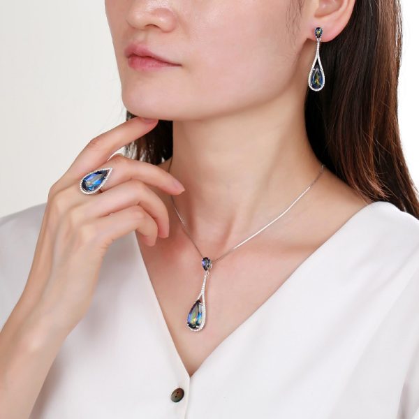 Gemstone Crystal Necklace-C3260P - 图片 4