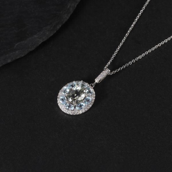 Topaz Green Amethyst Necklace-W0759P - 图片 4