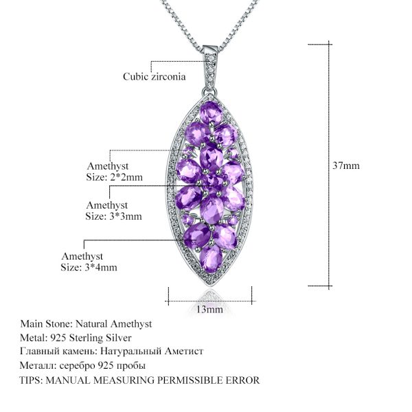 Gemstone Necklace-A3256P - 图片 4