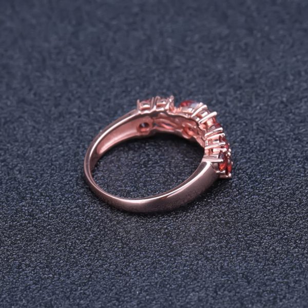 Natural garnet ring-C1183R - 图片 4