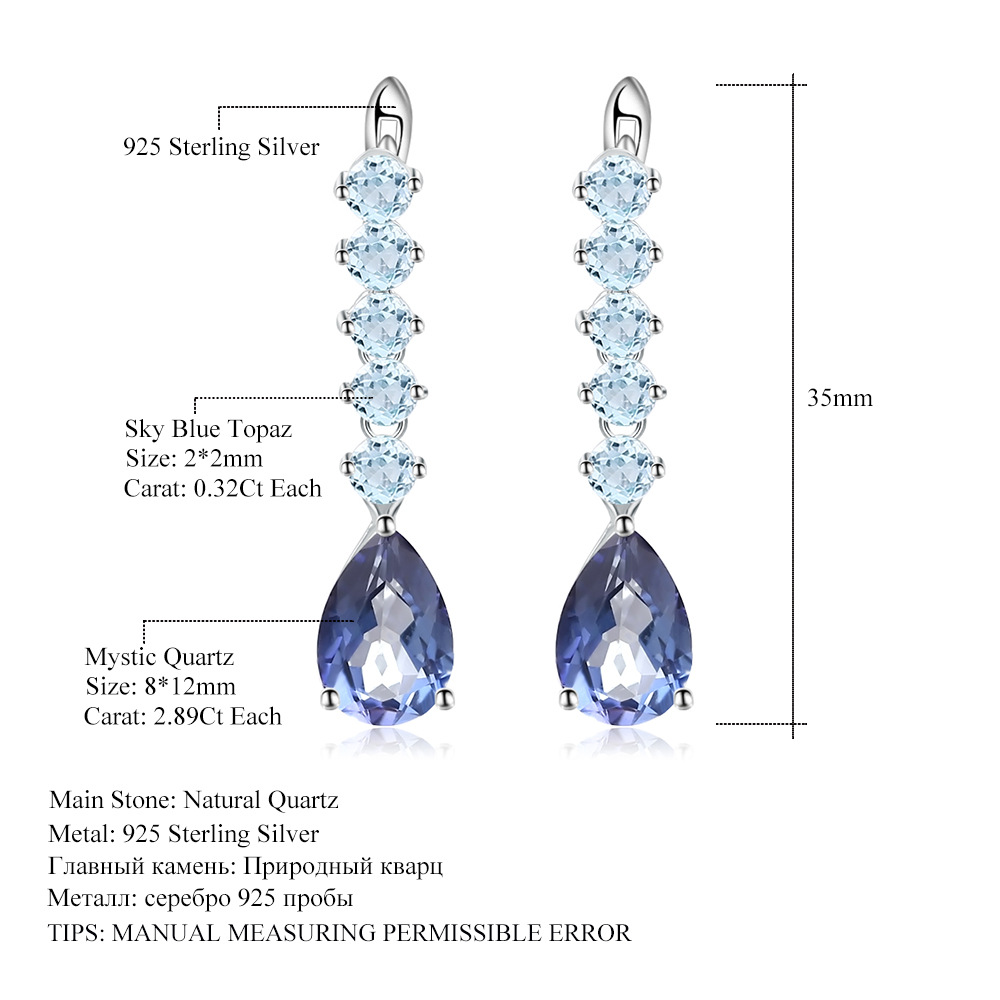 Gemstone Earrings-A476E3-b - 图片 3