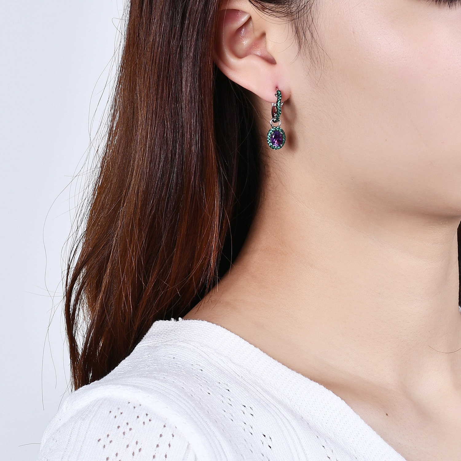 Gemstone Earrings-C8211E - 图片 5