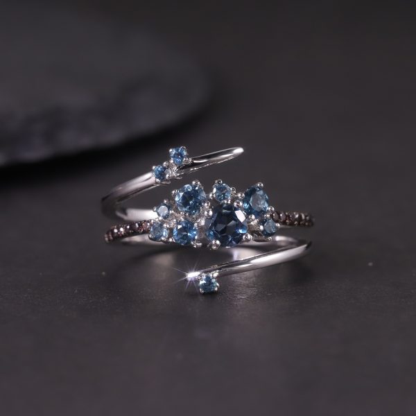 Natural garnet ring-W0831R - 图片 2