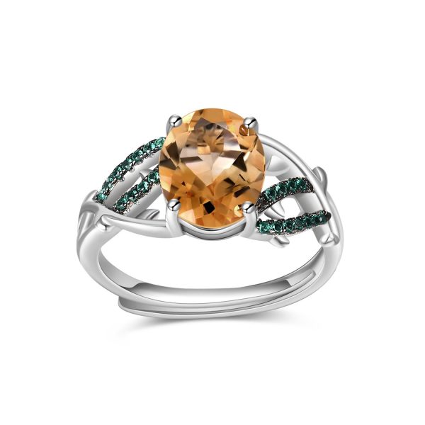 Natural green amethyst rings-C8214R - 图片 2