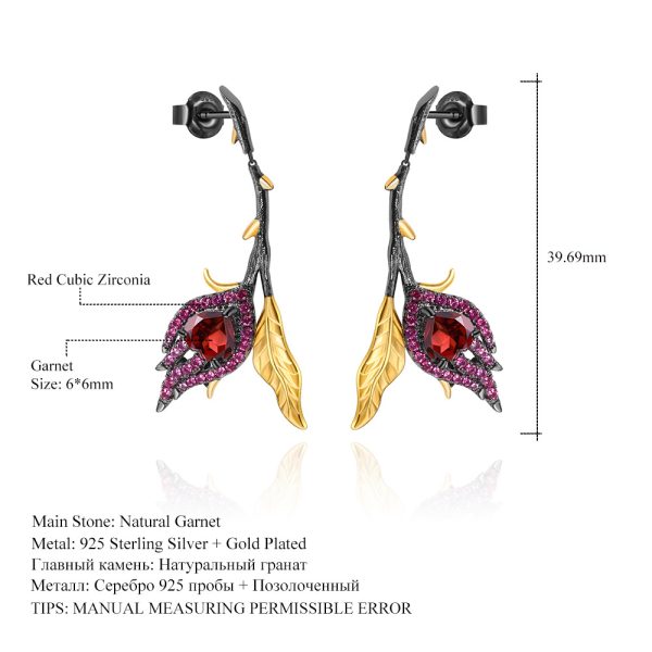 Gemstone Earrings-C8185E - 图片 2