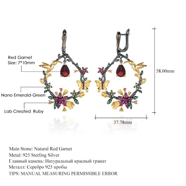 Gemstone Earrings-C8221E - 图片 2