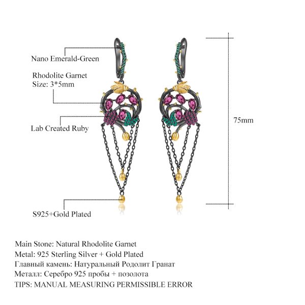 Gemstone Earrings-C7750E - 图片 2