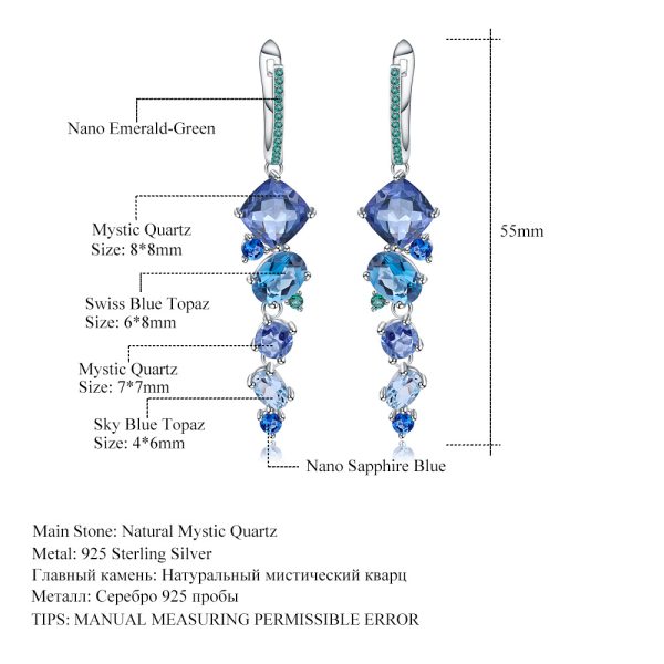 Gemstone Earrings-C7745E - 图片 2
