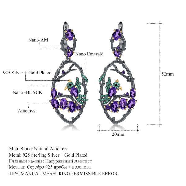 Gemstone Earrings-C7763E-1 - 图片 3
