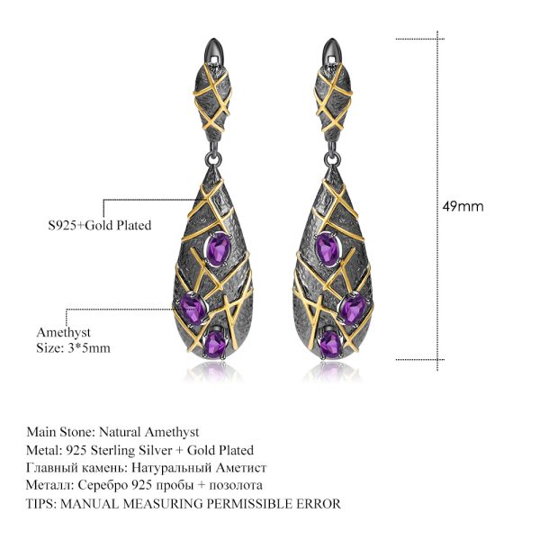 Gemstone Earrings-C7880E - 图片 2