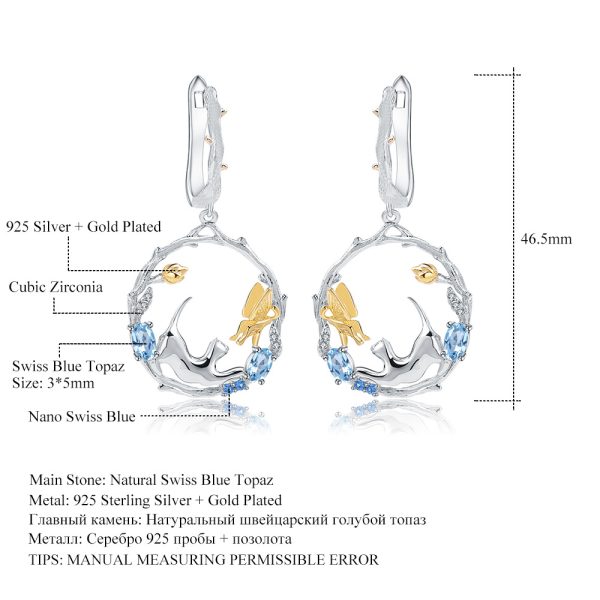 Gemstone Earrings-C7784E - 图片 3