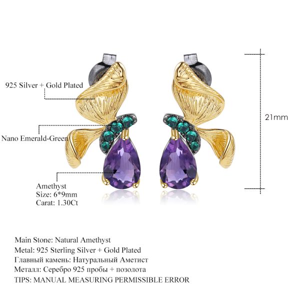 Gemstone Earrings-C7758E - 图片 2