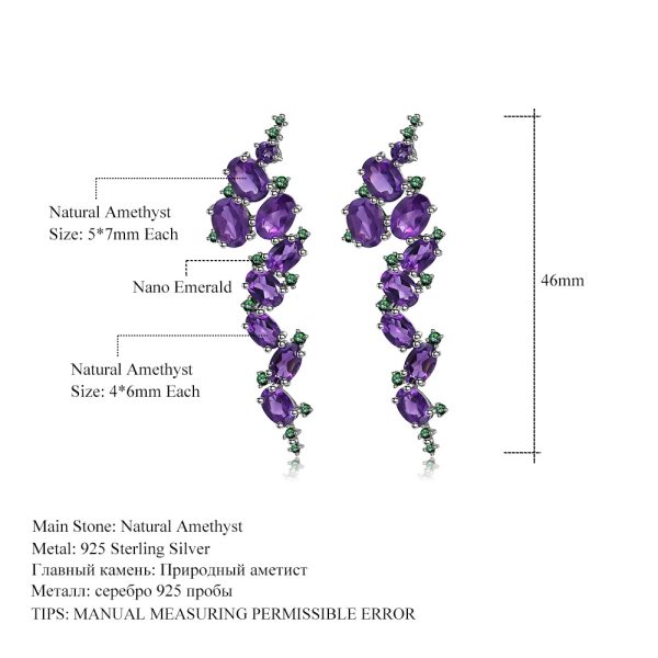 Gemstone Earrings-C4641E - 图片 2