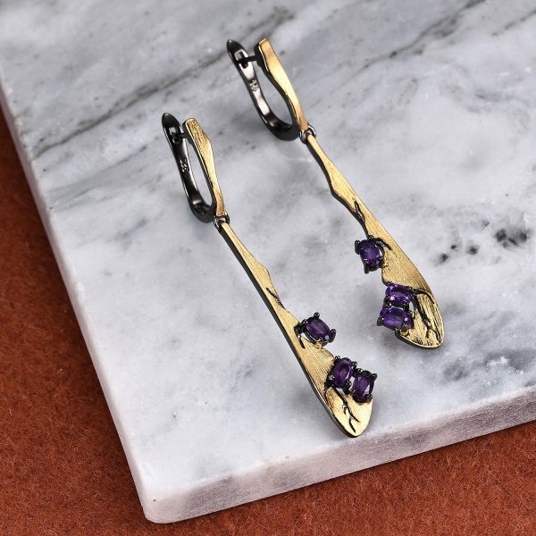 Gemstone Earrings-C7875E-b - 图片 2