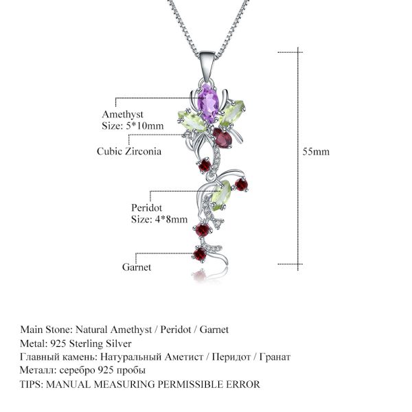 Gemstone Necklace-K569P - 图片 2