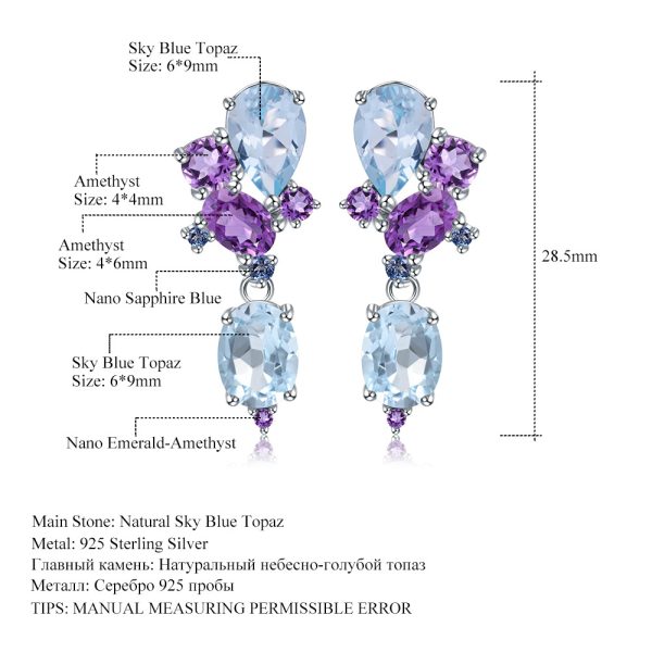 Gemstone Earrings-C7645E - 图片 2