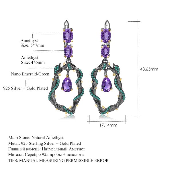 Gemstone Earrings-C7748E - 图片 2
